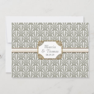 Invitation Art Déco Nouveau Ventilateur moderne Shell Motif