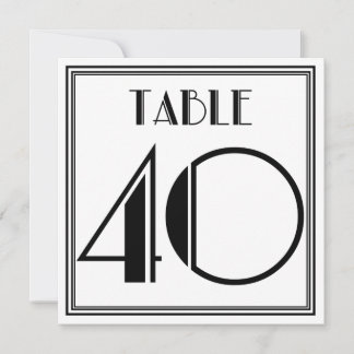 Invitation Art Déco Numéro de tableau 40