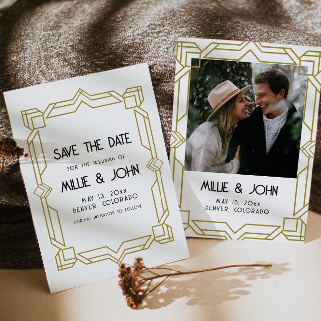 Invitation Art Déco, Old Hollywood, années 1920 Save The Date (Créateur téléchargé)