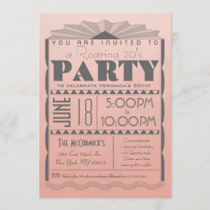 Invitation Art Déco - Style Gatsby - Texte personn