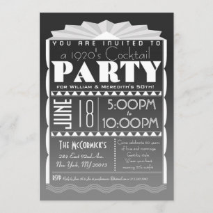 Invitation Art Déco - Style Gatsby - Texte personn