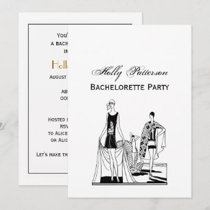 Invitation Art déco vintage Dames branchées à la plage