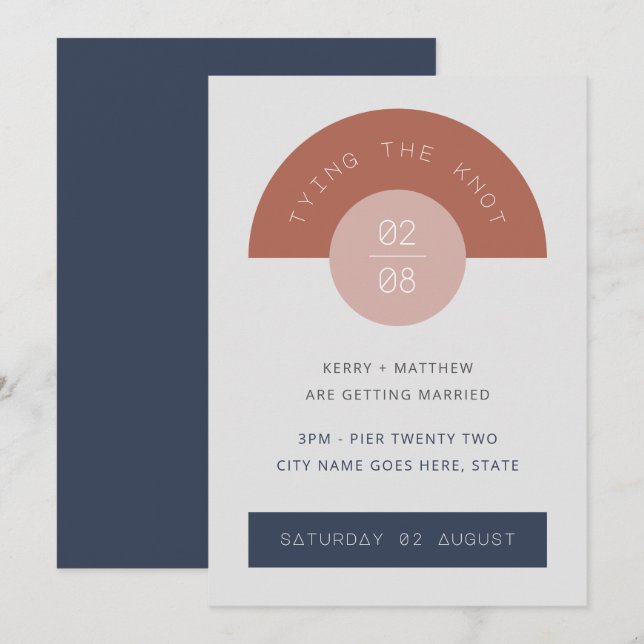 Invitation Art géométrique moderne rétro du milieu du 20e siè (Devant / Derrière)