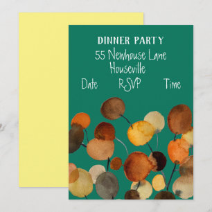 Invitation Art moderne arbre abstrait Soirée Earthy Dinner Pa
