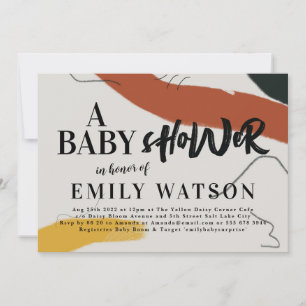 Invitation Art moderne garçon ou fille Baby shower Abstrait
