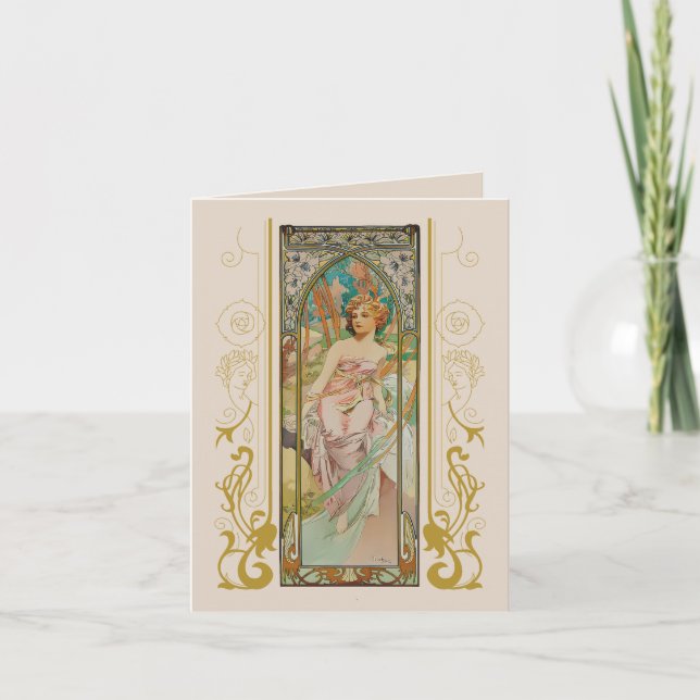 Invitation Art Nouveau Alphonse Mucha pour toute occasion (Devant)