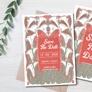 Invitation Art Nouveau Calla Lily Élégance Enregistrer la dat