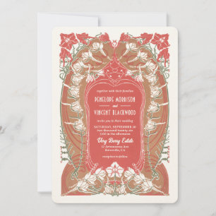 Invitation Art Nouveau Columbine Delicine Mariage