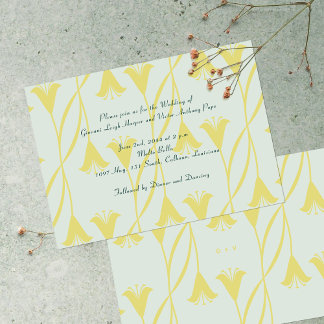 Invitation Art Nouveau Custom Color Floral Lily Wedding