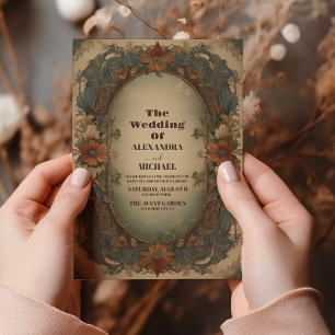 Invitation Art Nouveau de mariage d'automne