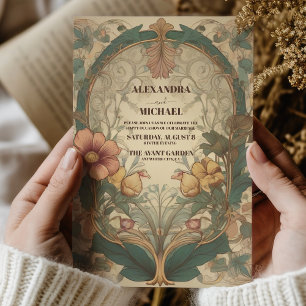 Invitation Art Nouveau de mariage d'automne