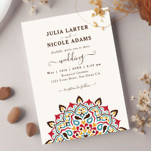 Invitation Art Nouveau floral arabe arc mandala mariage