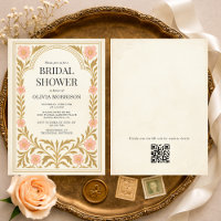 Art Nouveau floral Victorian Code QR Shower de mar
