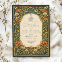 Art Nouveau floral vintage islamique mariage forêt