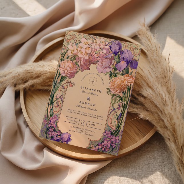 Invitation Art Nouveau Floral Wedding (Créateur téléchargé)