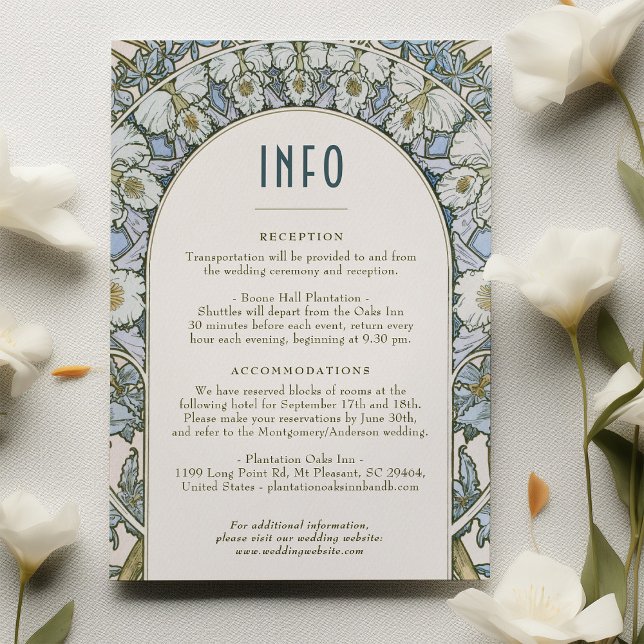 Invitation Art Nouveau Information Mariage Insérer Vintage (Créateur téléchargé)