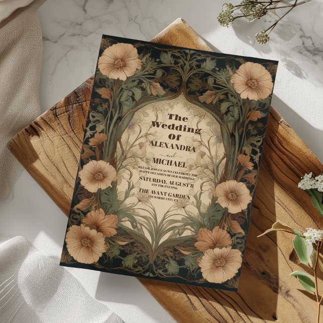 Invitation Art nouveau mariage de automne (Créateur téléchargé)