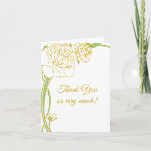 Invitation Art Nouveau Peony Thank You Card