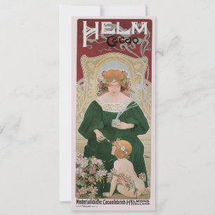 Invitation Art Nouveau vintage Helm Cacao par Privat Livemont