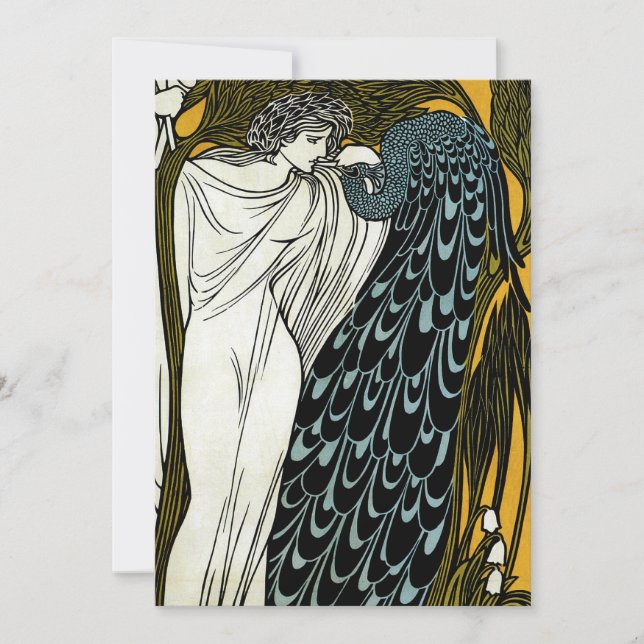 Invitation Art nouveau vintage, le baiser de William Bradley (Devant)