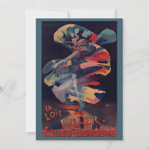 Invitation Art nouveau vintage, Loie Fuller aux Folies Berger