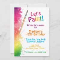 Invitation Art Paint Party