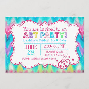 Invitation Art Party Watercolor iKat Chevron