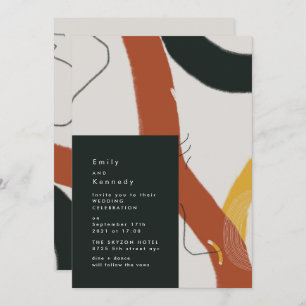 Invitation Art Peint moderne Abstrait Mariage créatif