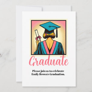 Invitation Art pop de la fête de graduation personnalisée