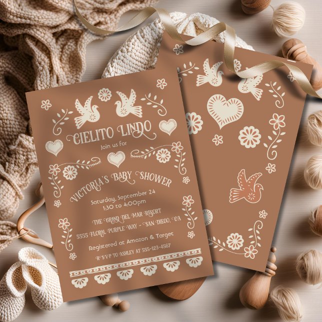 Invitation Art populaire Baby shower mexicain Cielito Lindo (Créateur téléchargé)