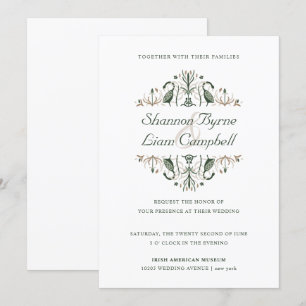 Invitation Art populaire celtique   Floral moderne Mariage ir