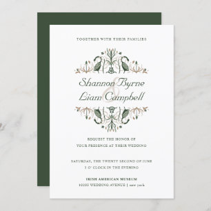 Invitation Art populaire celtique Floral moderne Mariage ir