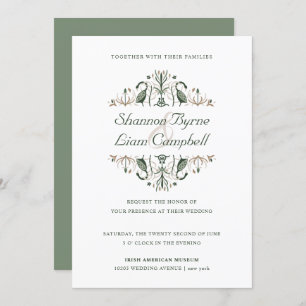 Invitation Art populaire celtique   Floral moderne Mariage ir