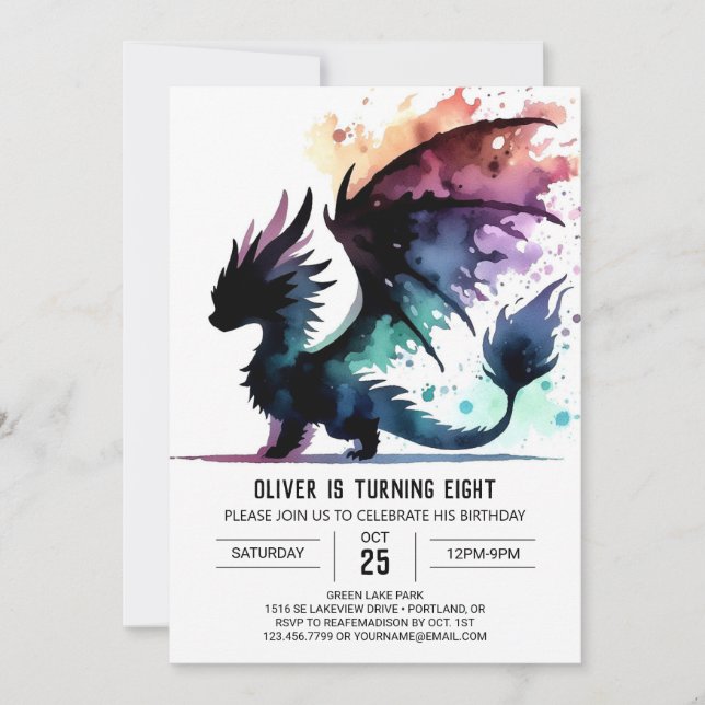 Invitation Artisan Dragon Anniversaire numérique (Devant)