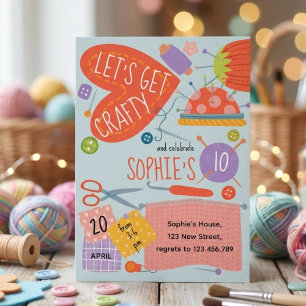 Invitation artisanale et artistique d'anniversaire