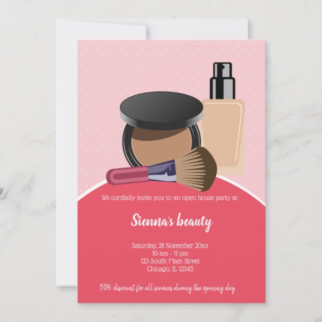 Invitation Artiste de maquillage (Devant)