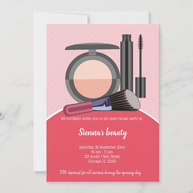 Invitation Artiste de maquillage (Devant)