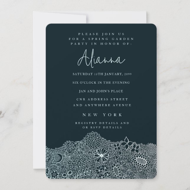 Invitation Artiste de scène de jardin unique Anniversaire Cie (Devant)