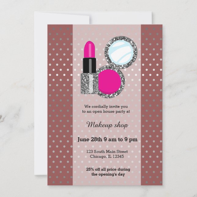 Invitation Artiste maquillage - choisir la couleur arrière -  (Devant)