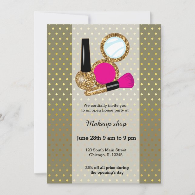 Invitation Artiste maquillage - choisir la couleur arrière -  (Devant)