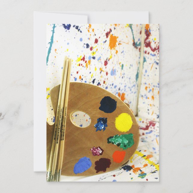 Invitation Artistes Peinture Splatter et Palette de Peinture (Devant)