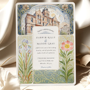 Invitation Artistic Turner Hall Milwaukee Art Nouveau Mariage