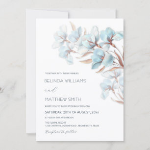 Invitation artistique Turquoise Rose Gold Fleurs