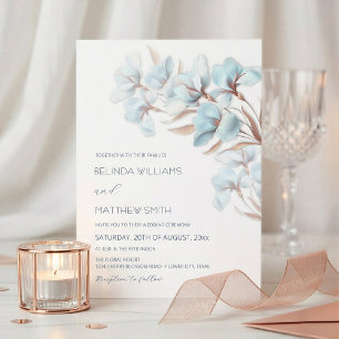 Invitation artistique Turquoise Rose Gold Fleurs