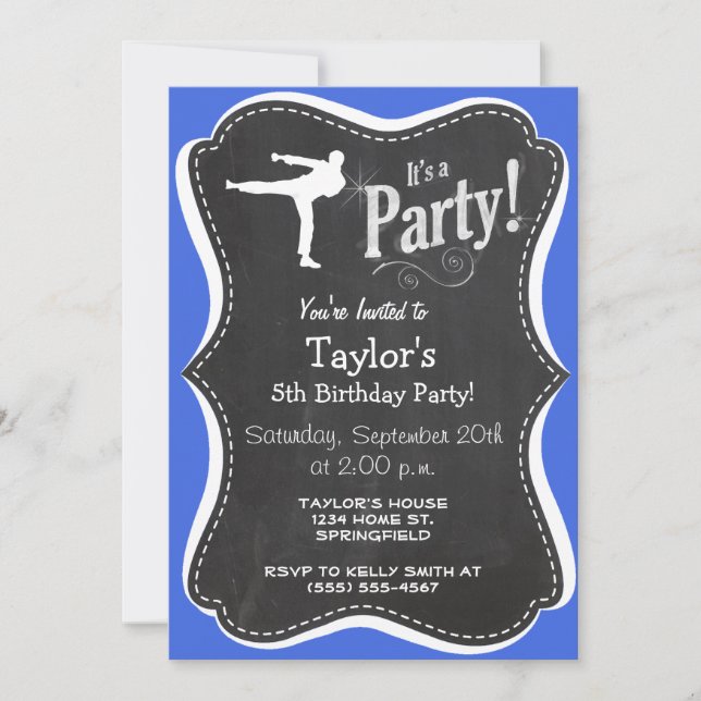 Invitation Arts martiaux bleus (Devant)