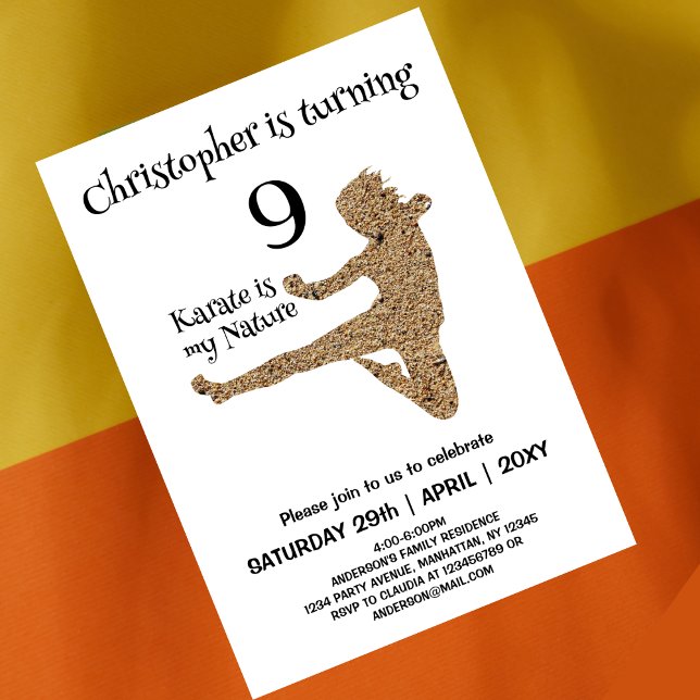 Invitation Arts martiaux modernes Karate Anniversaire de enfa (Créateur téléchargé)