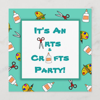 Invitation Arts Turquoises et artisanat Fête d'anniversaire d