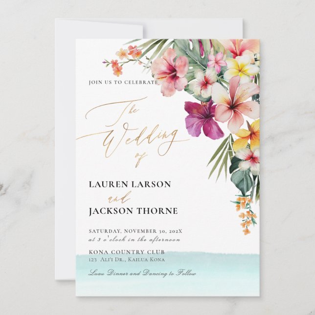 Invitation ArtsApp Chic Tropical Paradise Mariage (Devant)