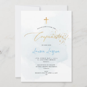 Invitation ArtsApp Elegant H2 Washed Pale Blue Confirmation