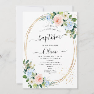 Invitation ArtsApp H2 Baptême Rose rose pâle